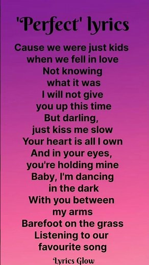 Perfect Song Lyrics | Ed Sheeran | Romantic English Song | Full Lyrics Video