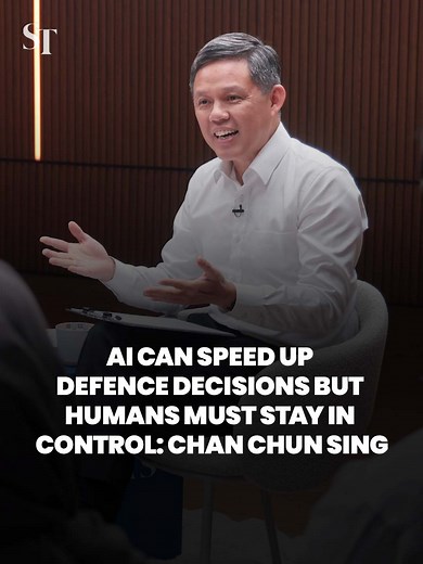 Although AI can automate tasks and accelerate decision-making in defence, there must still be a “man in the loop”, said Defence Minister Chan Chun Sing at a dialogue organised by ST on June 24. Cautioning against an overreliance on the technology, the minister added that keeping people involved is necessary to prevent a “dereliction of duty