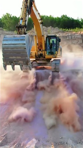 Massive Excavator in Action! 🚧 Heavy Equipment Power at the Quarry