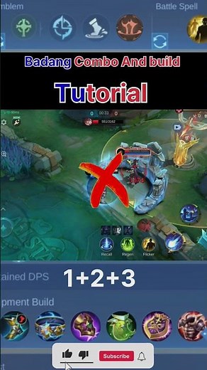 Badang Skill Combo build Tutorial | tip and tricks #mobilelegends #mlbb