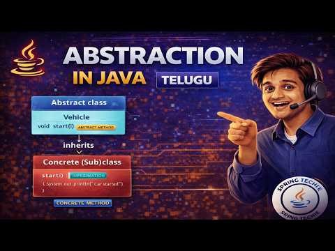 Abstraction in Java Explained in Telugu | Abstract Class | SpringTechie