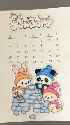 DIY Desk Calendar January Page Reveal