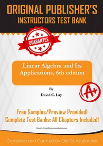 Linear Algebra and Its Applications, 6th edition David C Lay Test Bank