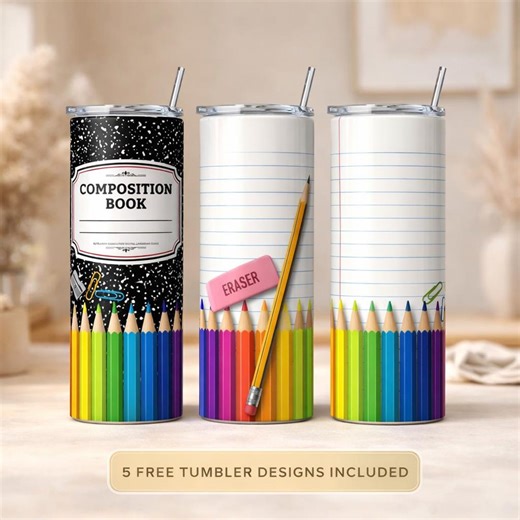 School Background PNG, Composition Notebook Design, Pencil Border Background, Back to School Sublimation, Teacher Student PNG, Tumbler Wrap. - Etsy