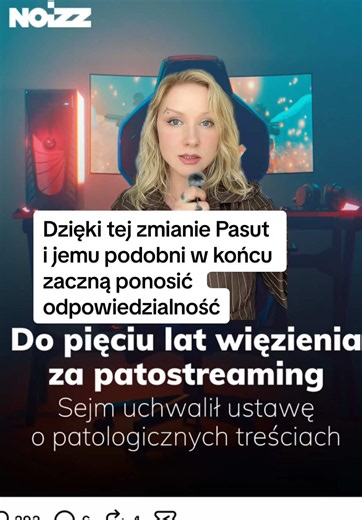 Dzięki tej zmianie, Pasut i jemu podobni w końcu zaczną ponosić konsekwencje za patostreaming. Rok temu zgłaszałyśmy go z @olajasianek za stremowanie krzywdy wobec kobiety, ale sprawa została umorzona. #prawakobiet #prawniczkaDagmara #kobieta #prawo #feminist