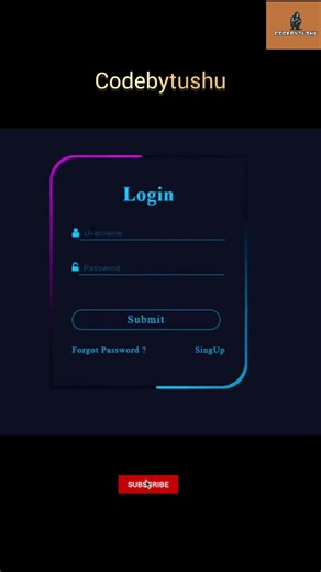 Create the Login Page by Html, Css, Js #html #css #js #codebytushu