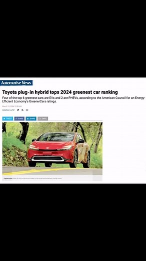 The Prius Prime plug-in was ranked 2024’s most environmentally friendly model!   #priusprime #prius #toyota | Manhattan Beach Toyota | Facebook