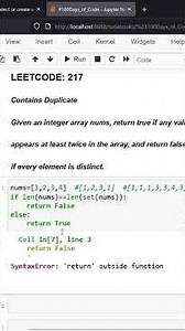 Leetcode 217 | Contain Duplicates in Python | 🚀🔥 #leetcode #python #dsa