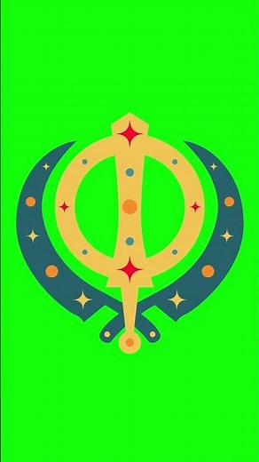 Ornate Khanda Symbol | 4K Green Screen Sikh Religious Element for Vaisakhi & Gurpurab (No Copyright)