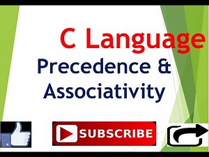 Operator Precedence and Associativity in C #Precedence #Associativity