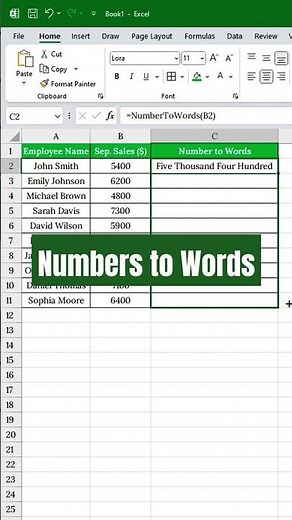 Convert Numbers to Words in Excel #excelvba #convertnumberstotext