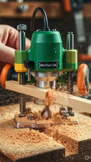 Tiny Plunge Router Cutting Wood 🪵 Mini Tool Power!