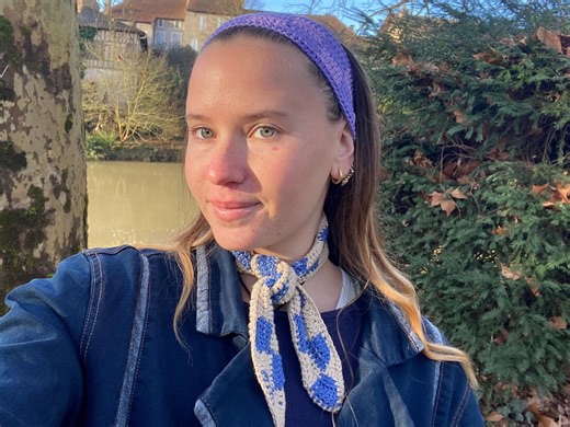 Checkered Crochet Headband Pattern | Mini Scarf Bandana| PDF Pattern - Etsy