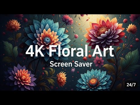 4K Framed Wall Art Screensaver 24/7 for TV Living Room - Vintage Floral Gallery