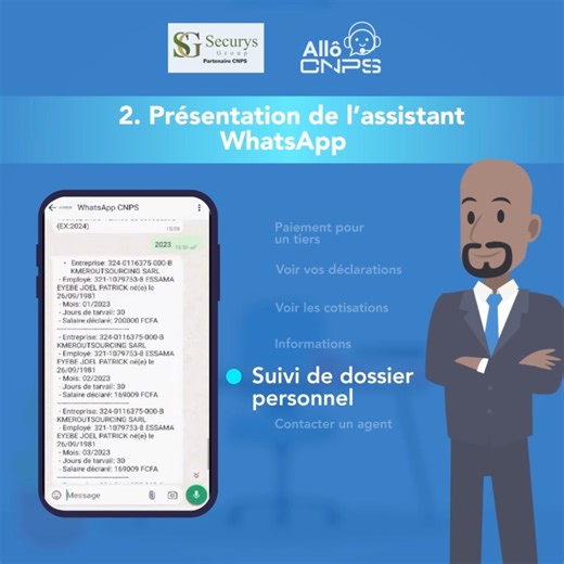 🎥 𝐂𝐨𝐦𝐦𝐞𝐧𝐭 𝐬𝐨𝐮𝐬𝐜𝐫𝐢𝐫𝐞 𝐚̀ 𝐀𝐋𝐋𝐎 𝐂𝐍𝐏𝐒 𝐞𝐧 𝐪𝐮𝐞𝐥𝐪𝐮𝐞𝐬 𝐬𝐞𝐜𝐨𝐧𝐝𝐞𝐬 𝐞𝐭 𝐩𝐫𝐨𝐟𝐢𝐭𝐞𝐫 𝐝𝐞 𝐧𝐨𝐭𝐫𝐞 𝐬𝐞𝐫𝐯𝐢𝐜𝐞 𝐖𝐡𝐚𝐭𝐬𝐀𝐩𝐩 ! 🎥 Vous avez entendu parler d’ALLO CNPS, mais vous ne savez pas comment y souscrire ni comment en profiter pleinement ? Pas de panique, on vous montre tout ! 📲 Dans cette vidéo, découvrez 𝐞́𝐭𝐚𝐩𝐞 𝐩𝐚𝐫 𝐞́𝐭𝐚𝐩𝐞 : 1️⃣ 𝐂𝐨𝐦𝐦𝐞𝐧𝐭 𝐬𝐨𝐮𝐬𝐜𝐫𝐢𝐫𝐞 𝐚̀ 𝐀𝐋𝐋𝐎 𝐂𝐍𝐏𝐒 en composant le *𝟏𝟎𝟏# sur n’importe quel rése