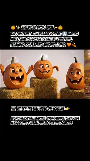 🎃 The Pumpkin Patch Parade | Counting Pumpkins with Karina, Jayce & Daddy 👨‍👧‍👦 | Fun Kids Song