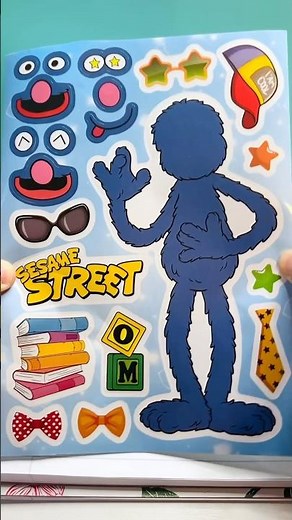 Sesame Street DIY Make a Face Stickers Activity with Grover 👾