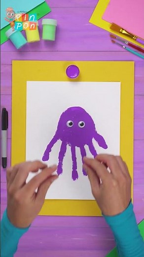 Pinta un Pulpo con tu Mano 🐙 Manualidades con Pin Pon