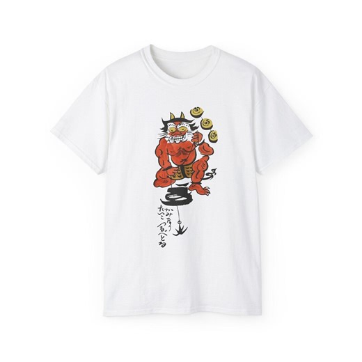 Thunder God T-shirt , Otsu-e Folk Painting, THUNDER LUCK, - Etsy UK