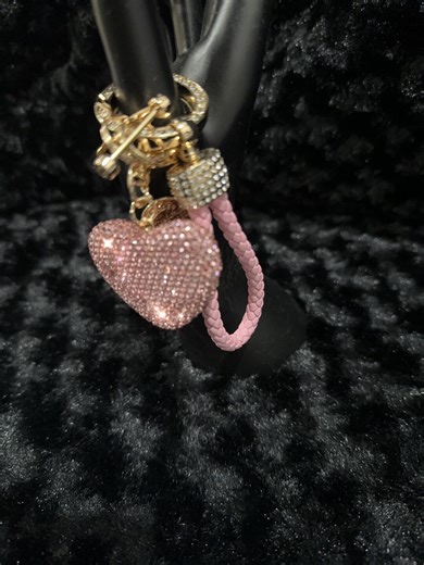 Rhinestone Solid Heart Keychain - Etsy