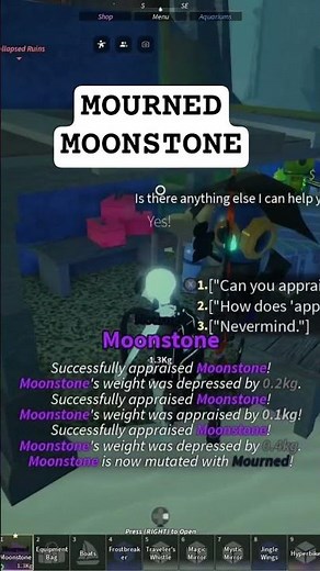 The Mourned mutation can be obtained from the drowned appraiser #roblox #robloxfyp #gaming #fisch