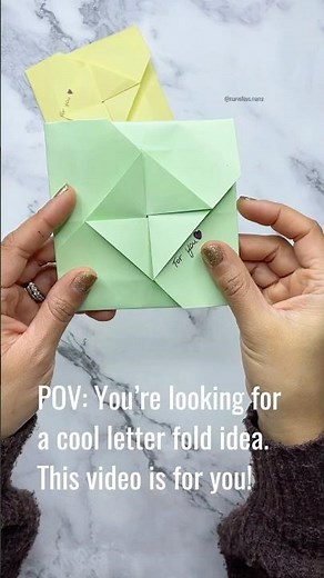 Square letter fold #origami #paper #papercraft #handmade #notes #letter #letterfold #letterlocking