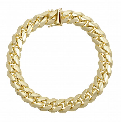 Miami Cuban Link Bracelet 14K Yellow Gold - Solid