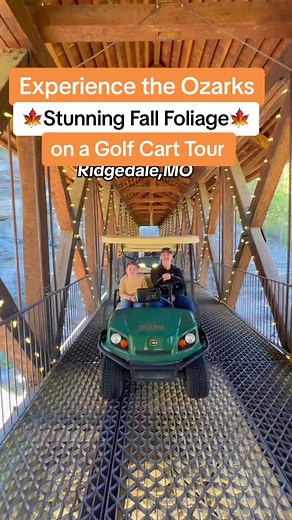 Save this post for a breathtaking weekend getaway spot: The Lost Canyon Cave & Nature Trail golf cart tour is located at Top of the Rock at Big Cedar Lodge. This area is owned by Johnny Morris (the owner of Bass Pro Shops) and is a 2.5 mile ride through the scenic Ozark mountains where are you will pass waterfalls, unique rock formations covered bridges, and experience a one-of-a-kind drive-through bar in a cave! This was such a fun family experience… even our tween son loved it! Here are a few 