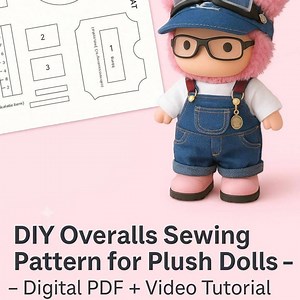 Plush Doll Overall Sewing Pattern | PDF Doll Clothes Pattern With Video Tutorial | 17cm Doll Clothes - Etsy Canada