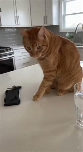 Cat Knocks Everything Off Counter!