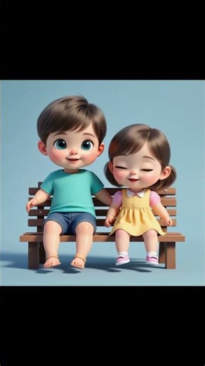 Little Hearts 💕 First Kiss Moment #kidslearning #youtubekids #toddlereducation