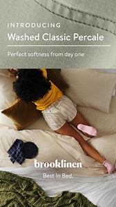 New Washed Classic Percale has a softer, lived-in feel you’ll love. Cool and refreshing, it’s perfect on day one, and makes even the busiest weekdays feel like a weekend vibe. | Brooklinen