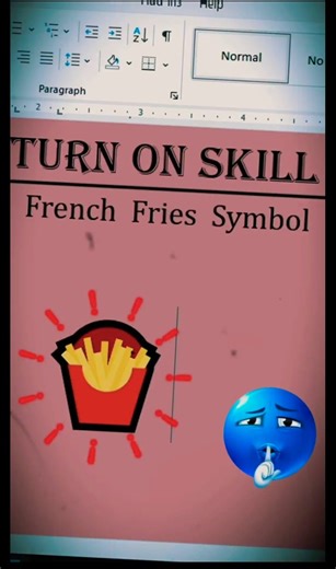 French Fries Symbol In Ms Word  #frenchfries #movie #movienight #MovieTime #films #everyoneシ゚ #MSWORDtutorial #mswordtricks #msworldinternational #education #computer #TastyFood #TastyBites Turn On Skill | Turn On Skill | Facebook