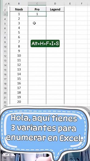 Como enumerar en Microsoft Excel #computador #excel #exceltutorial #windows