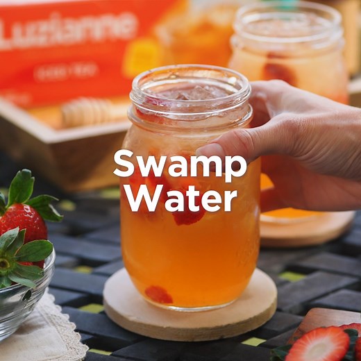 The refreshing Swamp Water recipe with Big Easy Bucha™ proves that sippin’ is easy! Get the recipe for the twist on a classic combination here: https://luzianne.com/recipes/swamp-water/ | Luzianne Iced Tea