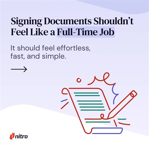 You’ve got: 8 meetings, 3 coffee breaks, 2 strategy calls… and 14 contracts waiting for you to sign. With Nitro Sign, eSigning takes seconds. It’s fast, secure, and effortless, so you spend less time on paperwork and more on what matters. Learn more on how you can take signature workflows off your to-do list: https://hubs.la/Q03QX0LS0 #WorkSmarter #Productivity #eSignatures #DigitalWorkflow | Nitro