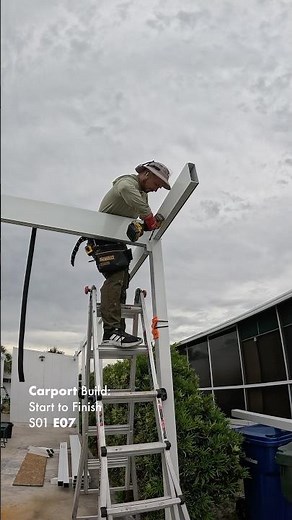 Carport Build EP 7 — Extra Beams the Roof Bolts To #shorts