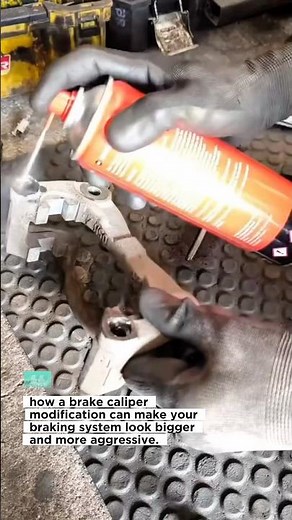 Big Brake Caliper Upgrade Make Brakes Look Bigger Clean Mechanic Trick #shorts