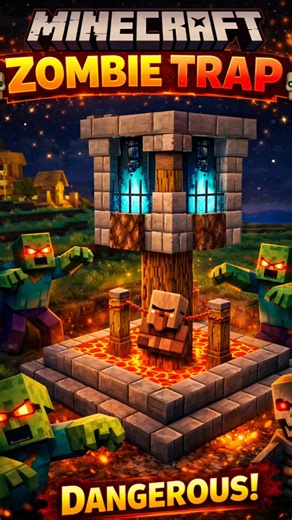 Minecraft Zombie Trap Tutorial ✅#shorts #minecraft