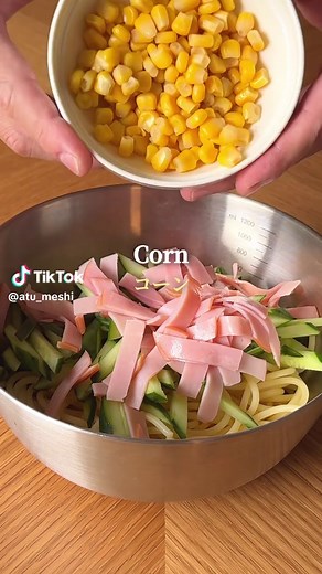 ハムときゅうりの和風スパサラ（スパゲティサラダ）