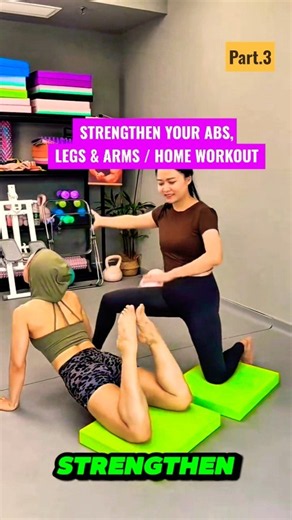🔥 4 Easy Core & Waist Exercises at Home | Strengthen Your Abs, Legs & Arms #Shorts .part.3