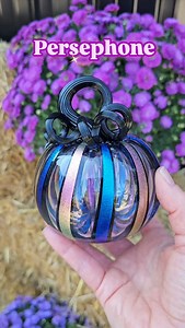 The thing about dichroic glass color is that it loves the light. 💫 It bends the light and changes color in such delightful ways that we have a hard time not staring at it all day. It's just so fascinating. Pretty. Mysterious. Cool. And fun. Does it get any better? 😍 Named after a Greek goddess, Persephone is the symbol Spring and Fall, marking the changing of the seasons. Hades loved her so deeply, he made her his queen in the underworld, but her mother missed her terribly so Hades agreed Pers