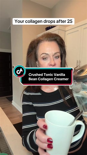 Glow starts within✨ This vanilla bean collagen creamer blends smoothly into coffee while helping support skin hydration, elasticity & overall wellness. Halal & Kosher certified, no fillers, no grit. Results may vary- positioning: #crushedtonic #FebruaryStockUp #WellnessRestock #CollagenCoffee #VitalityRoutine@Crushed Tonic