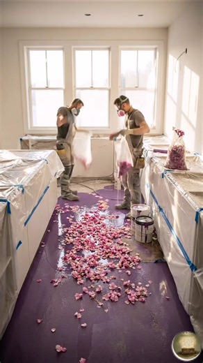 Cherry Blossom Epoxy Floor Kitchen | 3D Floral Glass Effect Design #design #luxury