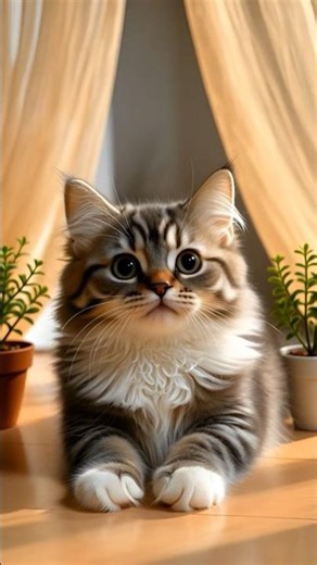 Cute Fluffy Kitten in Golden Sunlight 🐱✨ | 8K Ultra Realistic Cat Video