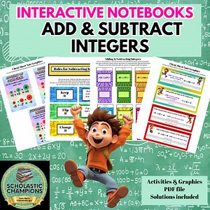 ADD & SUBTRACT INTEGERS * Interactive Notebook Journal * Middle School Math