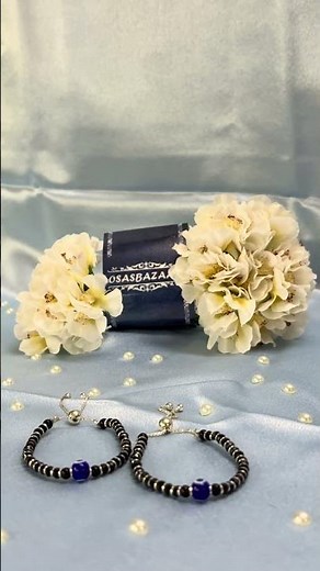 Sterling Silver Nazariya Kadli Bracelet for Baby Adjustable | Baby Shower Gift | Osasbazaar #Newborn