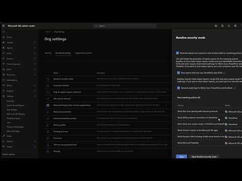 Microsoft 365 Security Baseline Dashboard