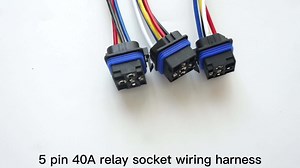 Waterproof Auto Relay JD2912 12v 240v 40a 45a110v 220v 380v 240v 4 Pin 5 Pin Car Automotive Relay Socket Wire Harness Set