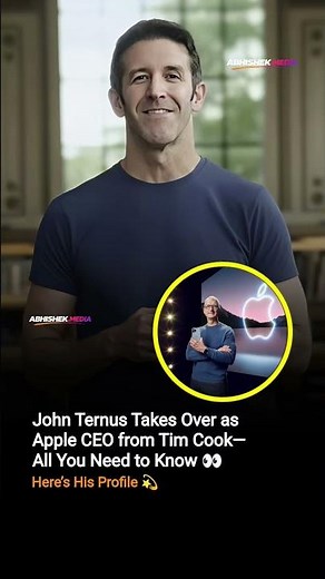 Apple Leadership Shift: John Ternus Named CEO, Tim Cook Moves to Chairman Role 🍎 #viral #short